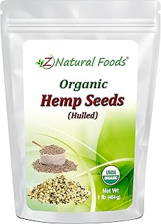 Organic Hemp Seeds - Raw Shelled Hearts - Packed With Plant Protein, Omega 3 Fats Antioxidants - Keto Paleo Diet Friendly Superfood - Vegan, Gluten Free, Non GMO, All Natural, Kosher - 1 lb