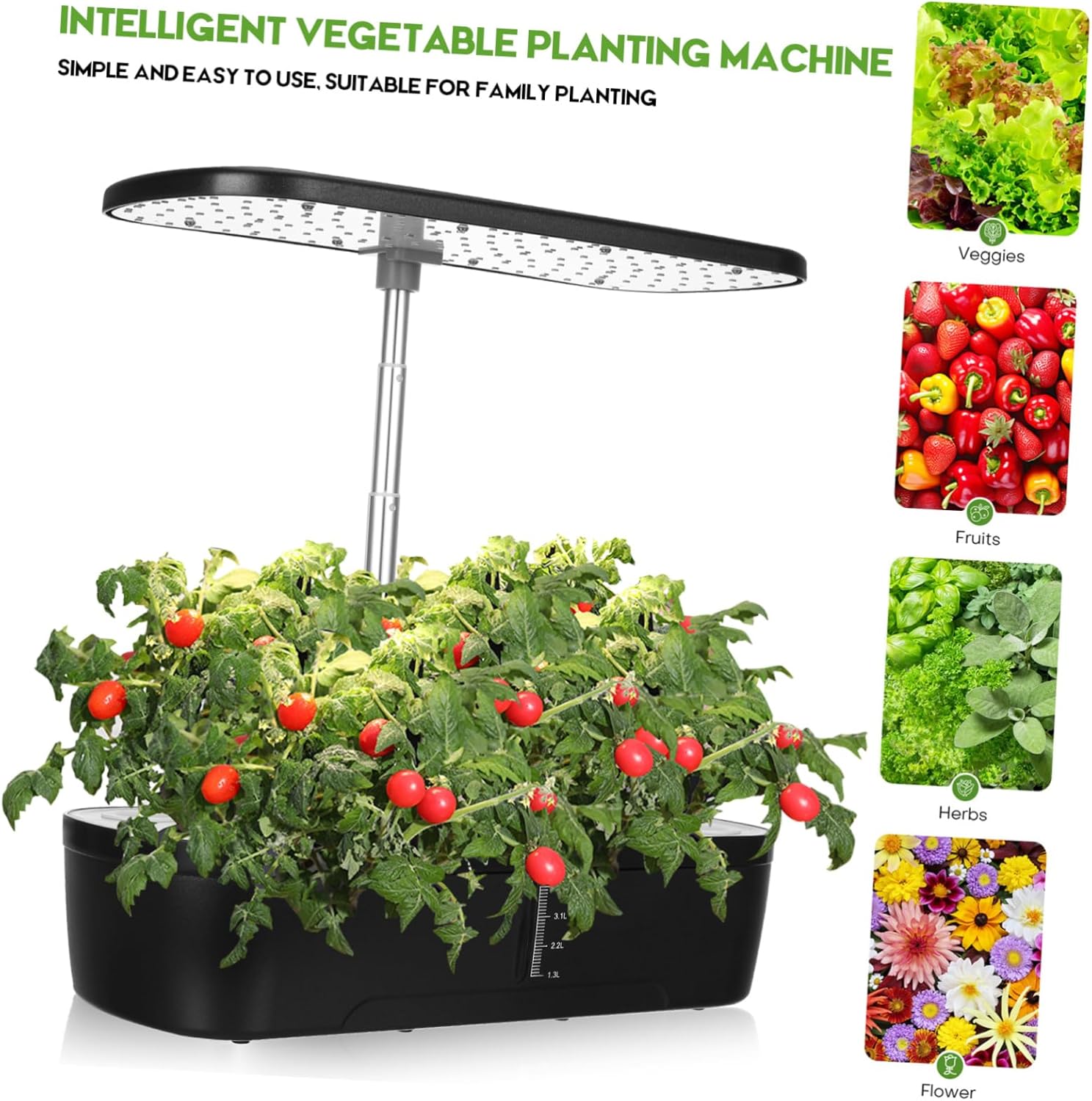 1set Hydroponics Growing Kit Indoor Gardening Machine with Us Multi-Porous Design for Vegetable Growth Space-Saving Hydroponic Planter for Home Use