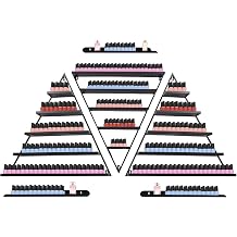5 Tier Wall-Mounted Metal Nail Polish Display Rack,Simple Triangular Storage Shelves,Essential Oil and Perfume Organizers,Cosmetic Display Cases for Home Spa Nail Salon Shop Black
