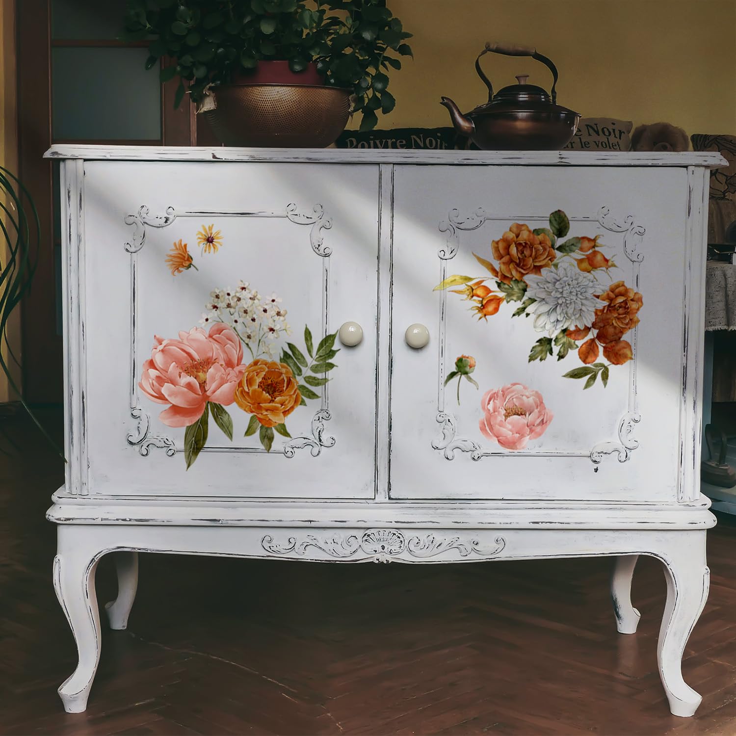 Adesivi Trasferibili Fenice Blu E Oro - 3 Pezzi DTF Impermeabili - Per Mobili, Vetro, Porcellana - Foto 4