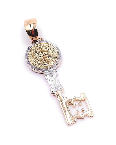 Miniatura 2 de Saint Benedict Gold and Silver Plated 1.6 Inches Key Unisex Ball Chain