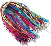 Vista 1 de yueton 50 Uds. Coloridas joyas DIY fabricación de gasa cuerda cinta organza cuerdas langosta collar cadena cordones