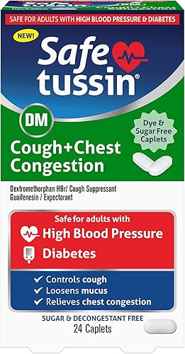 Miniatura 7 de Safetussin Tos DM + congestión de pecho, seguro para adultos con presión arterial alta y diabetes, 8 onzas