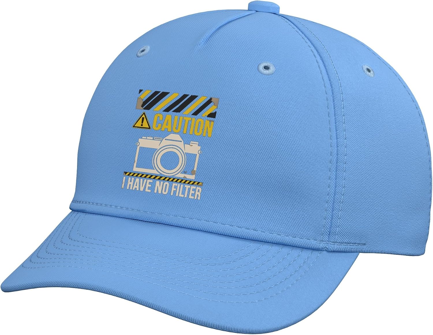 Caution I Have No Filter Retro Vintage Camera Sarcastic Adjustable Baseball Hat