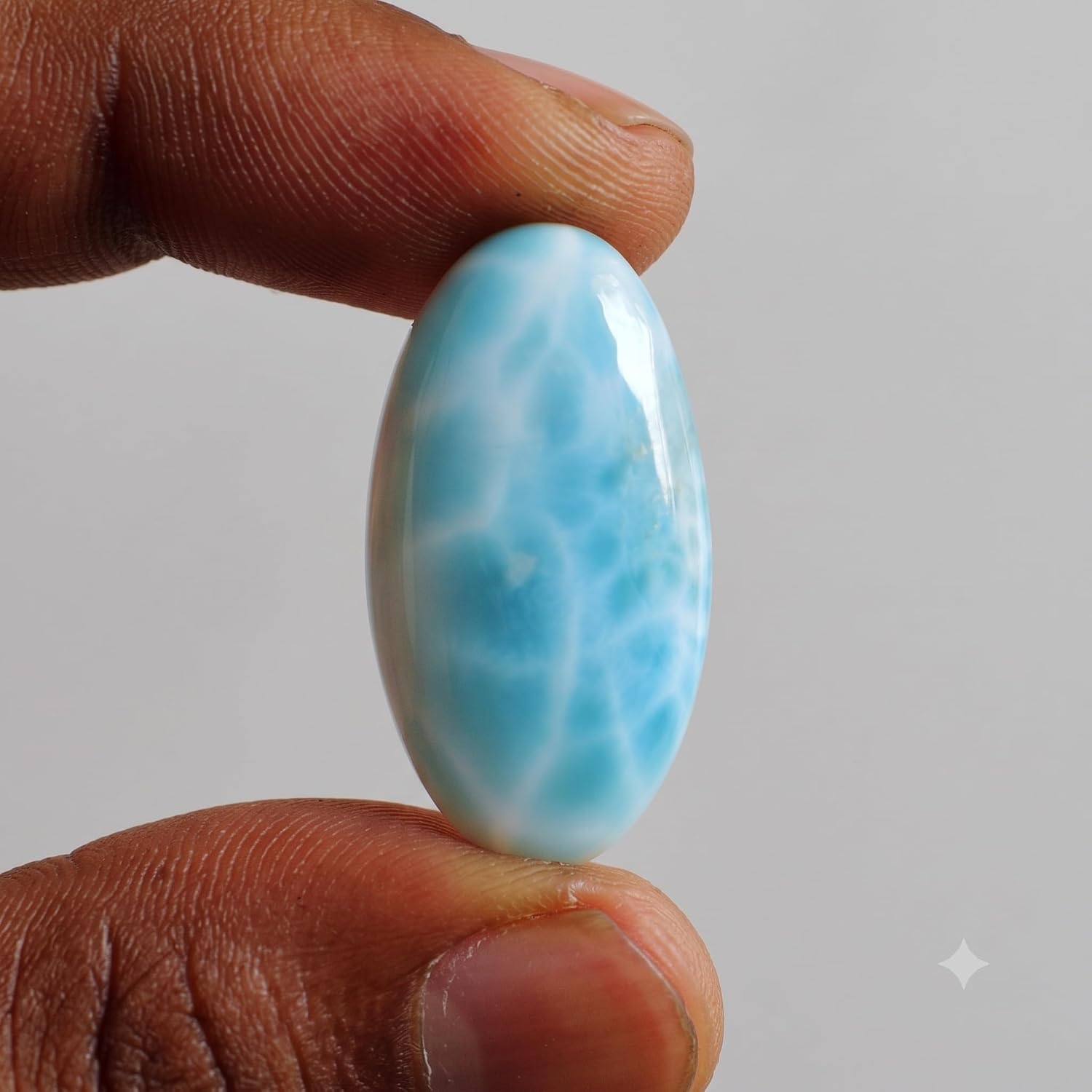 Natural Blue Larimar 23 Ct Oval Cabochon Loose Gemstone Single Stone for Ring Pendant Necklace Making DIY Craft Jewelry 30x16x5 mm image 2