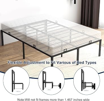 6 Pack Heavy Duty Mattress Slide Stopper & Mattress Holder, Anti-Slip Metal Bed Frame Grippers, Mattress Retainer Bar to Keep Mattress from Sliding for Twin Double Metal Beds