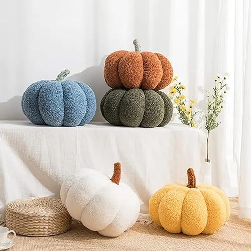 Miniatura 8 de Aoruisen Almohadas de calabaza de Halloween, almohada de felpa 3D con forma de calabaza, decoración de otoño para cama, sofá y habitación, almohadas