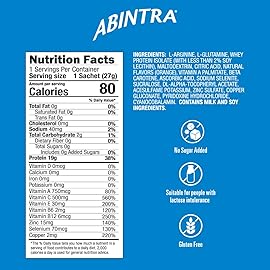 ABINTRA Specialized Nutrition for Wound Healing Includes L-Arginine, Orange Flavor, 6 Packets, 27g Each