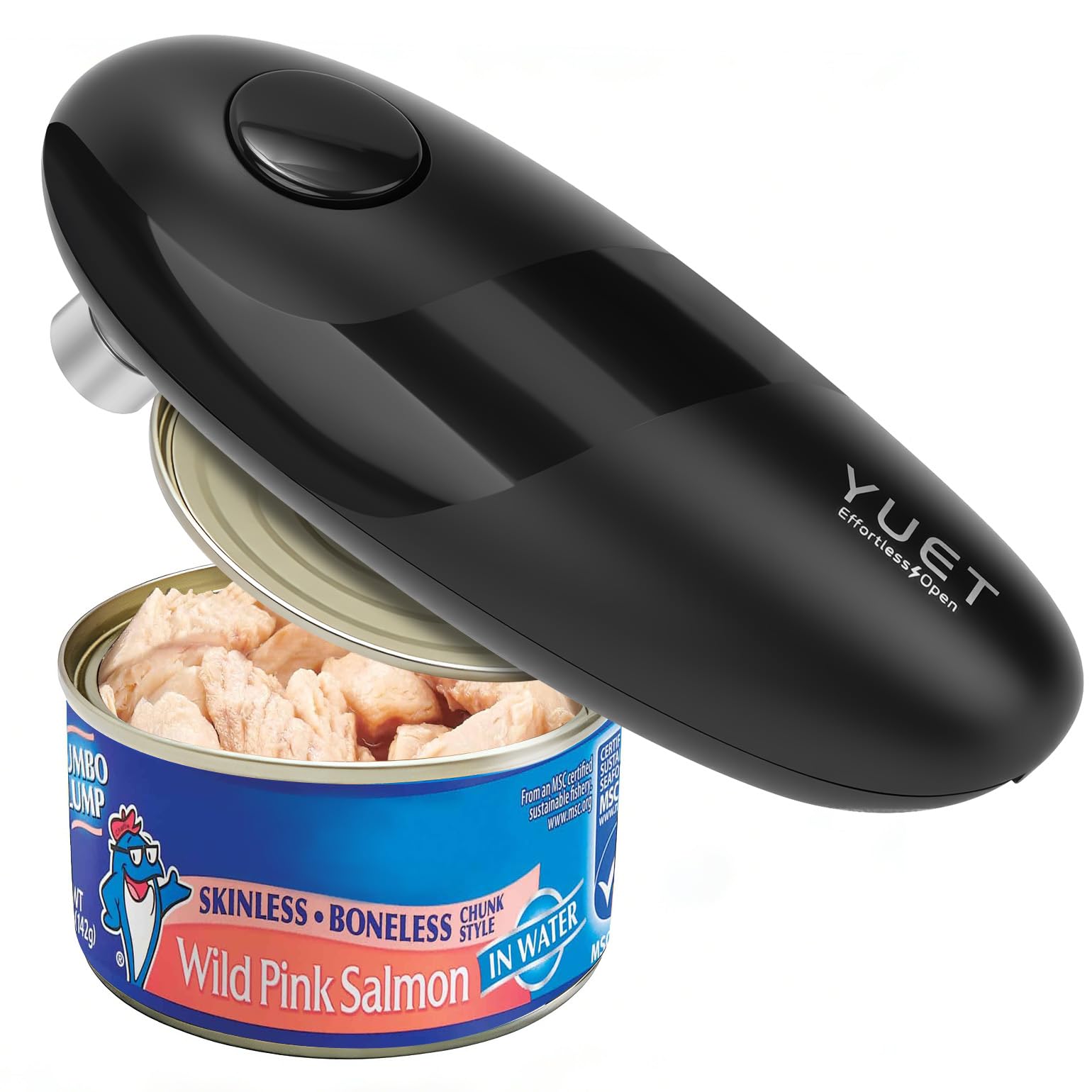 YUET Electric Can Opener, Battery Powered Electric Tin Opener with Magnetic Lid Lifter for Round Oval Square Cans, One-Touch Automatic Open & Close, 4 AA Batteries Required (Not Included)