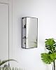 Umbra Cubiko 24x12 inch Rectangular Black Metal Bathroom Mirror Storage Cabinet with 3 Shelves