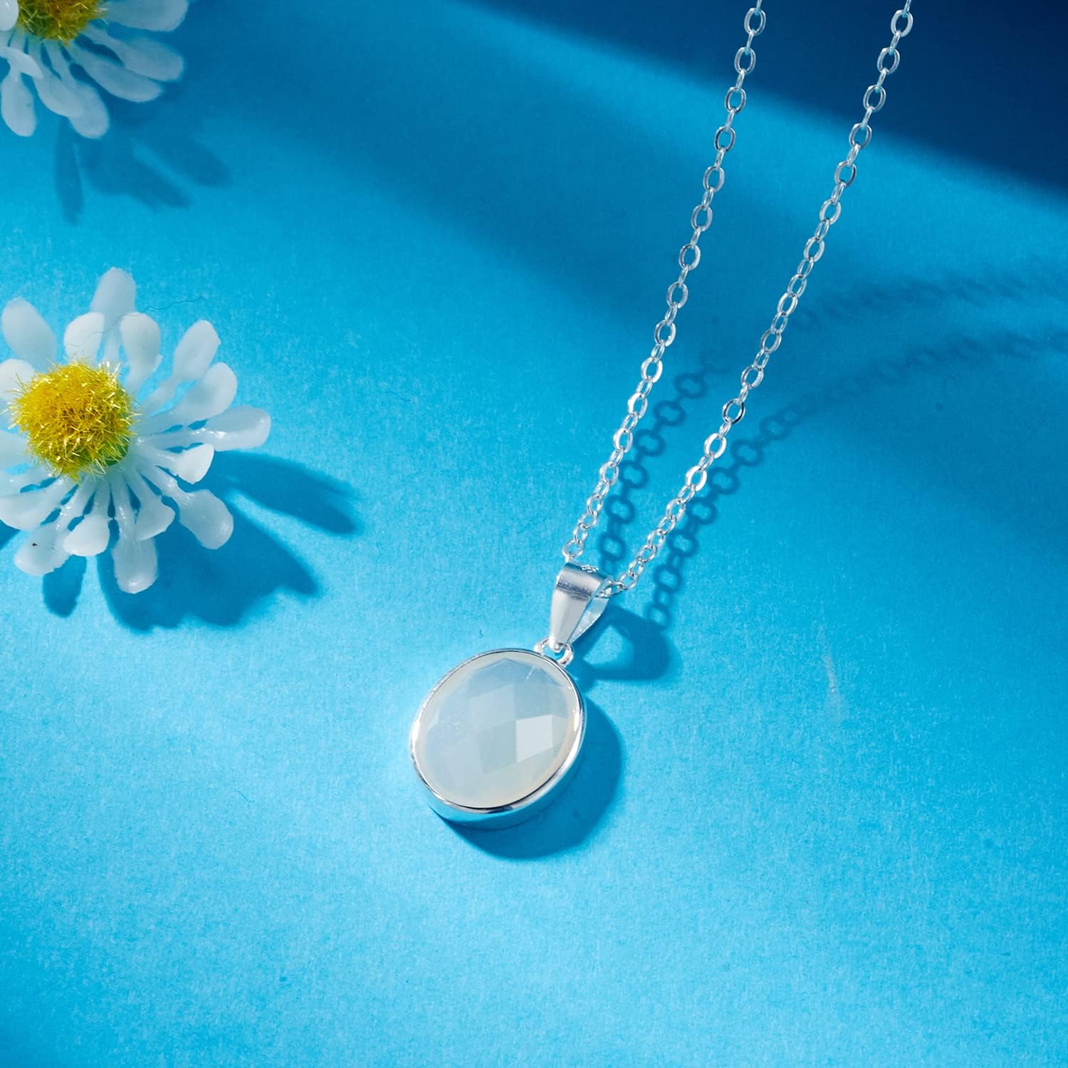 Sterling Silver White Moonstone Necklace New Beginnings Gifts for Women - Image 3
