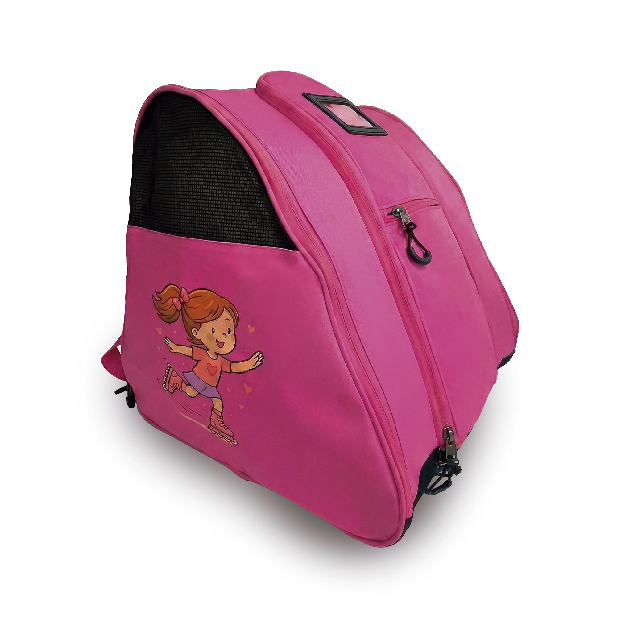 DOJA Barcelona Borsa Pattini in Linea Bambini - Rosa - Regolabile, Borsone Pattinaggio Artistico, Ruote e Protezioni in Tessuto Robusto, Borsa Pattini Rotelle, Copripattini Pattinaggio Rotelle