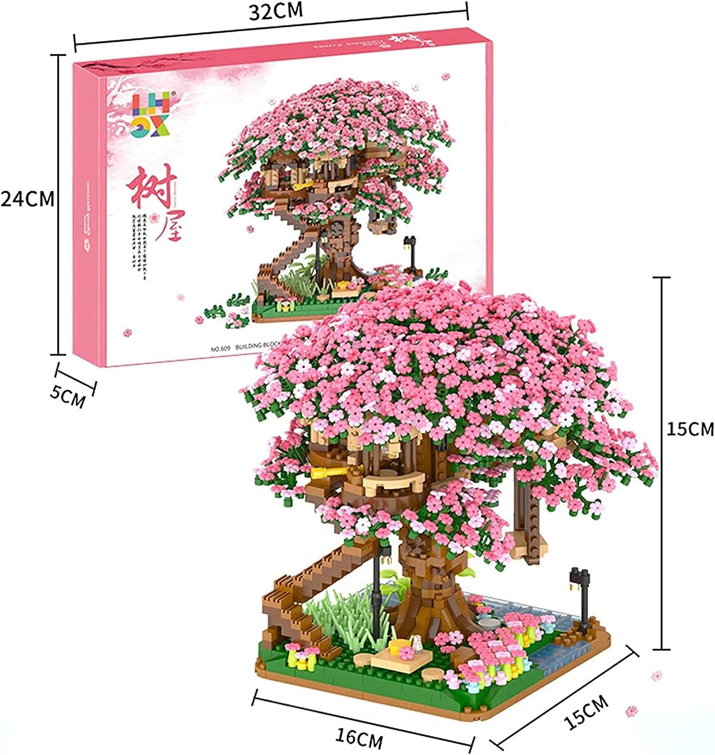Glücksbambus Bausteine Set - 531 Teile Bonsai Bausatz Für Home Office Deko
