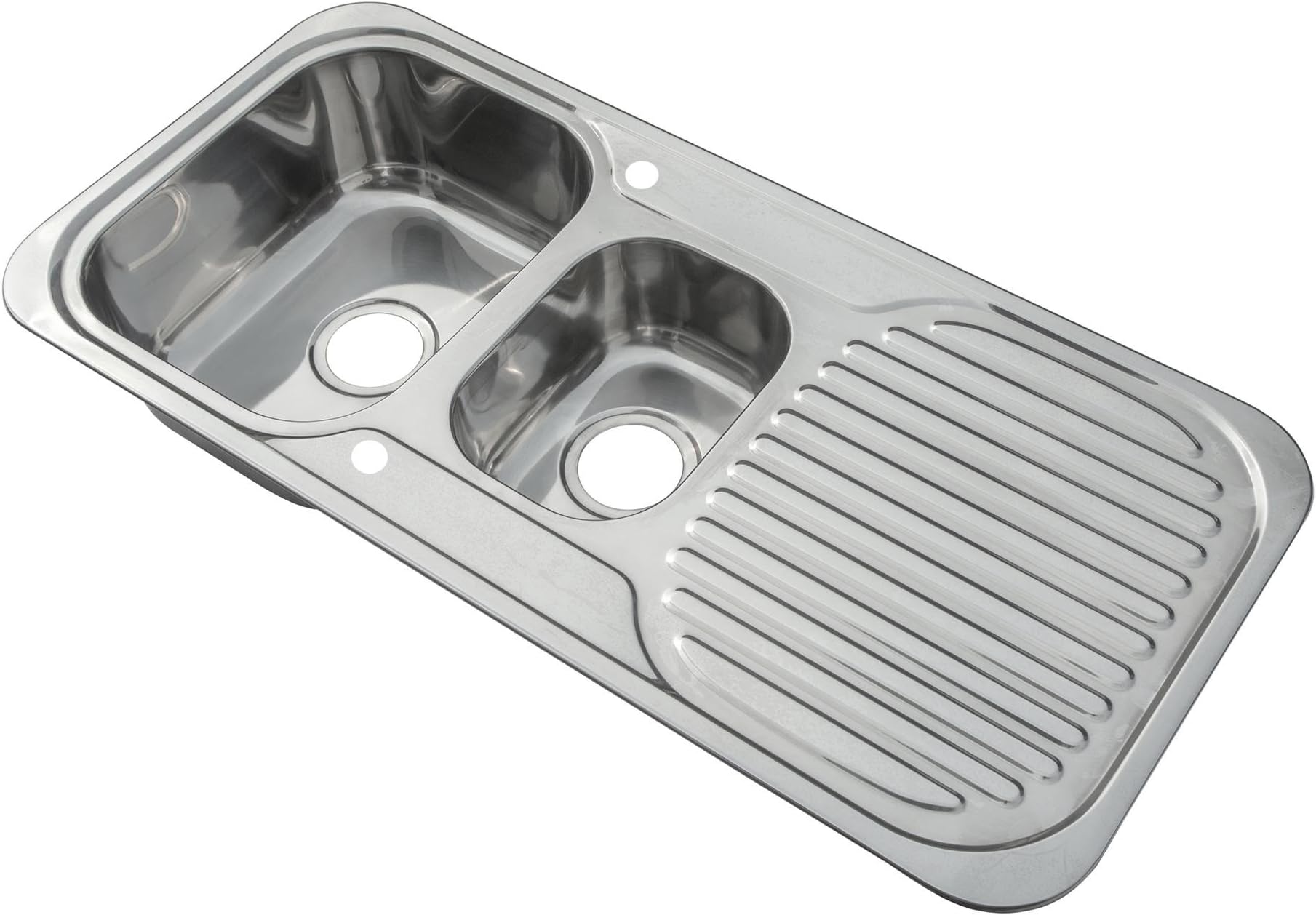 Kitchen Sinks Inset 1.5 Bowl Polished Finish with Drainer and Waste Kit (E01 mr) Amazon.co.uk