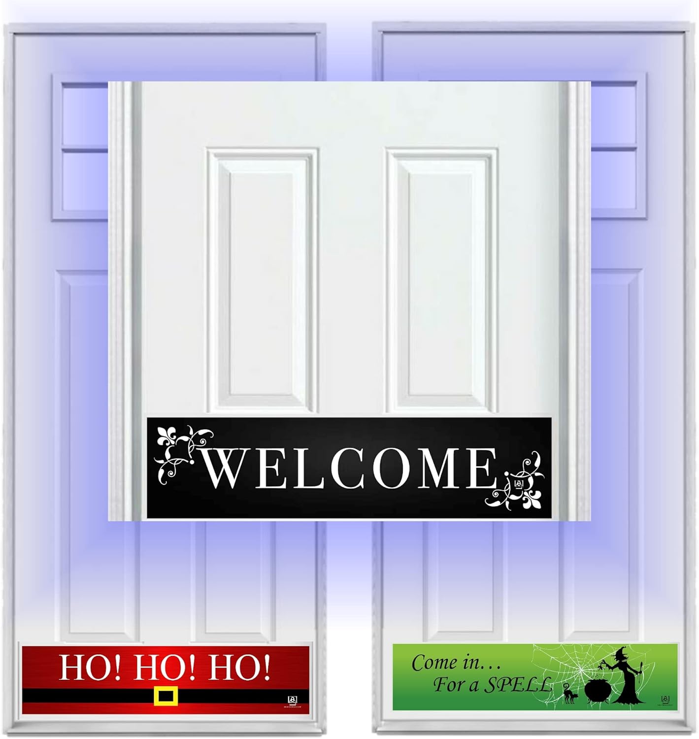 Decorative Magnetic Door Kick Plate Holiday Bundle - 8" x 34" -