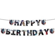 Optms Prme Happy Birthday Banner Decoration Transformers-Themed Party Garland Featuring Bold Robot Designs & Bright Colors Fun Supplies for Birthdays, Celebrations & Fan Events