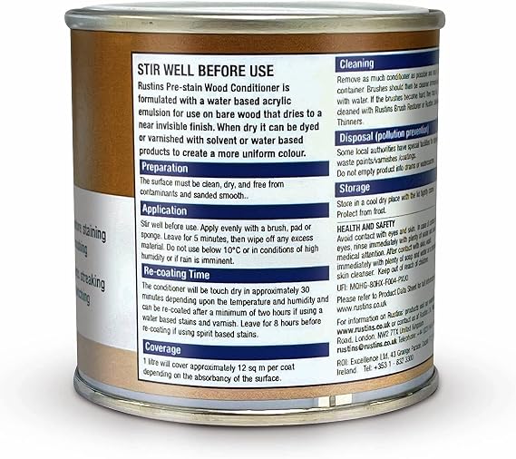 Rustins Quick Dry Pre-Stain Wood Conditioner 250ml | 8.5 Fl. Oz.