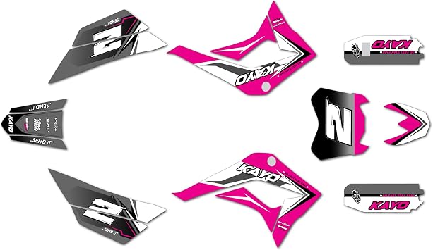 Graphics Kit for Kayo Pit Bike TS90 and TSD110 All Years Razor Series Magenta 21 Mil - Pro Edition - Dirt Pit Bike Motorcycle Sticker, Dirtbike Racing Decal Motocross no-Plastics