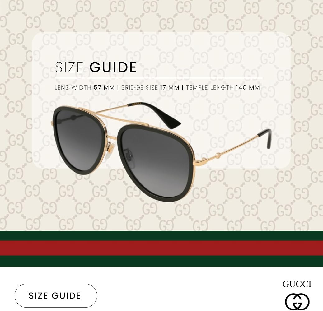 Amazon.com: Gucci GG0062S 011 57M Gold/Grey Gradient Flash