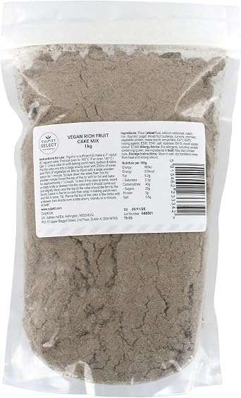 Culpitt 1kg Vegan Fruit Cake Mix | Real Sultanas, Currants & Cherries, Just Add Water, Makes Two 8 Sponges, Vegan & Vegetarian