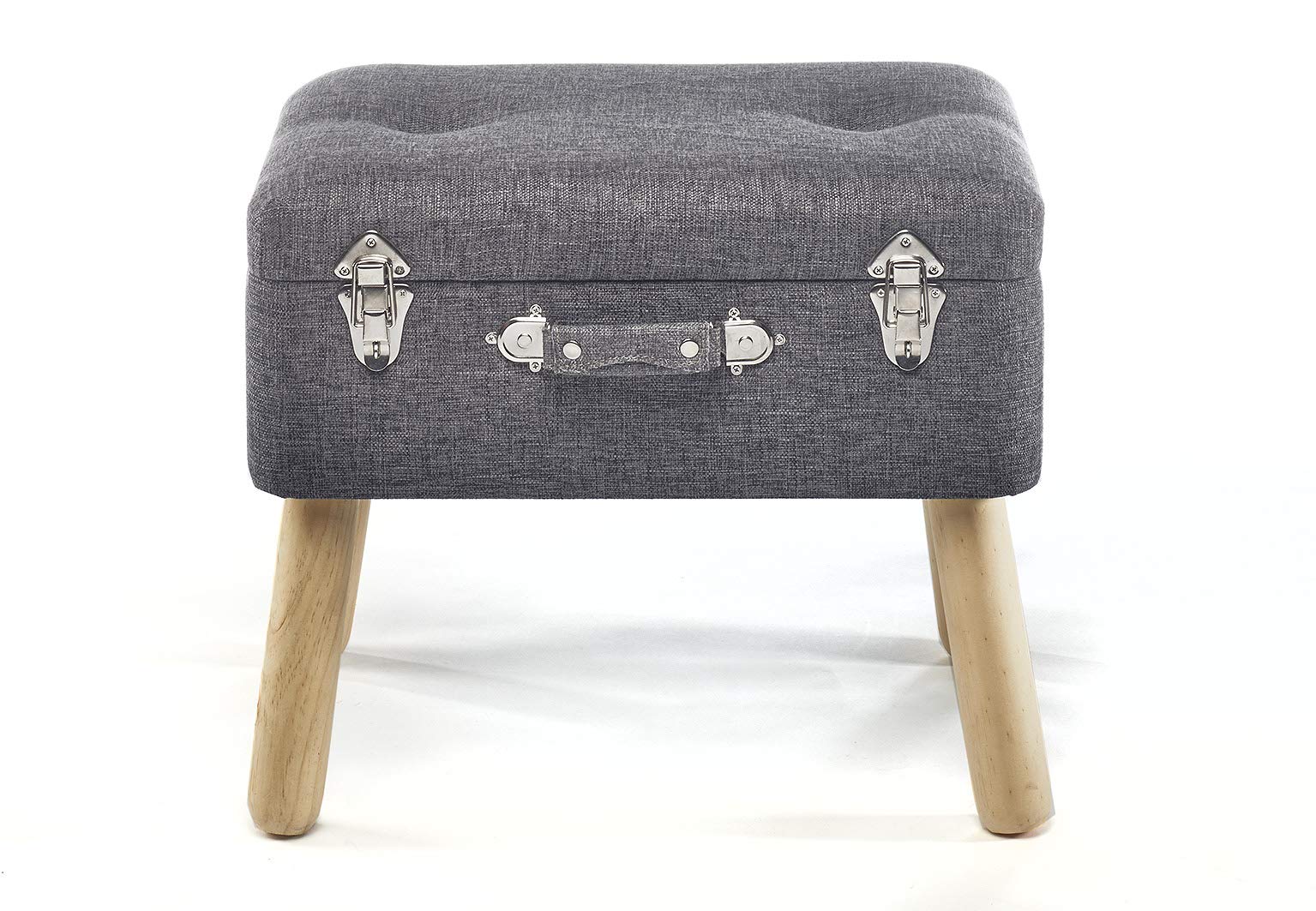Kobolo Kofferhocker Hocker Polsterhocker aus Textil 50x35x45 cm Grau