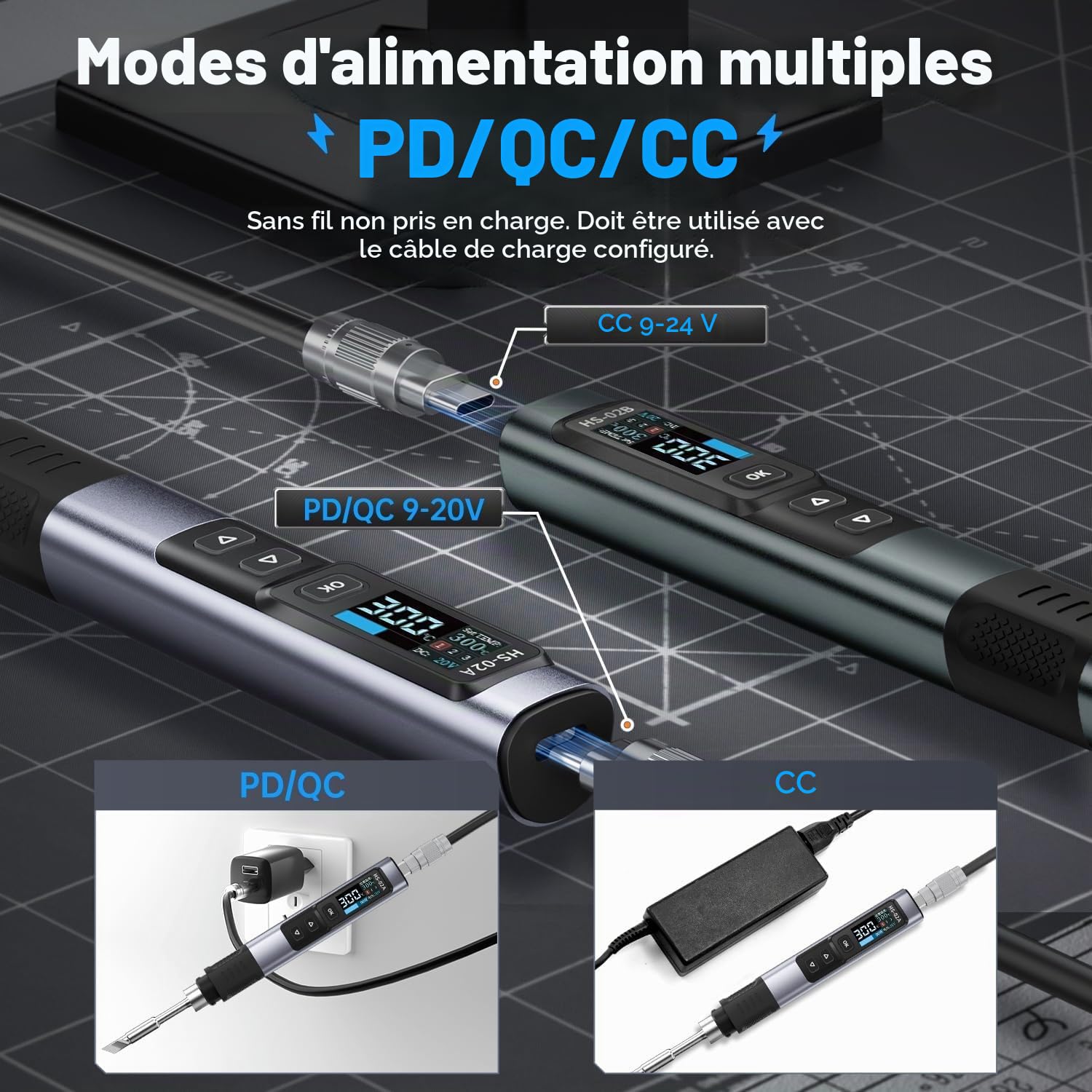 FNIRSI HS-02A 100W Fer à Souder Filaire de Précision, Chauffe Rapide en 3s