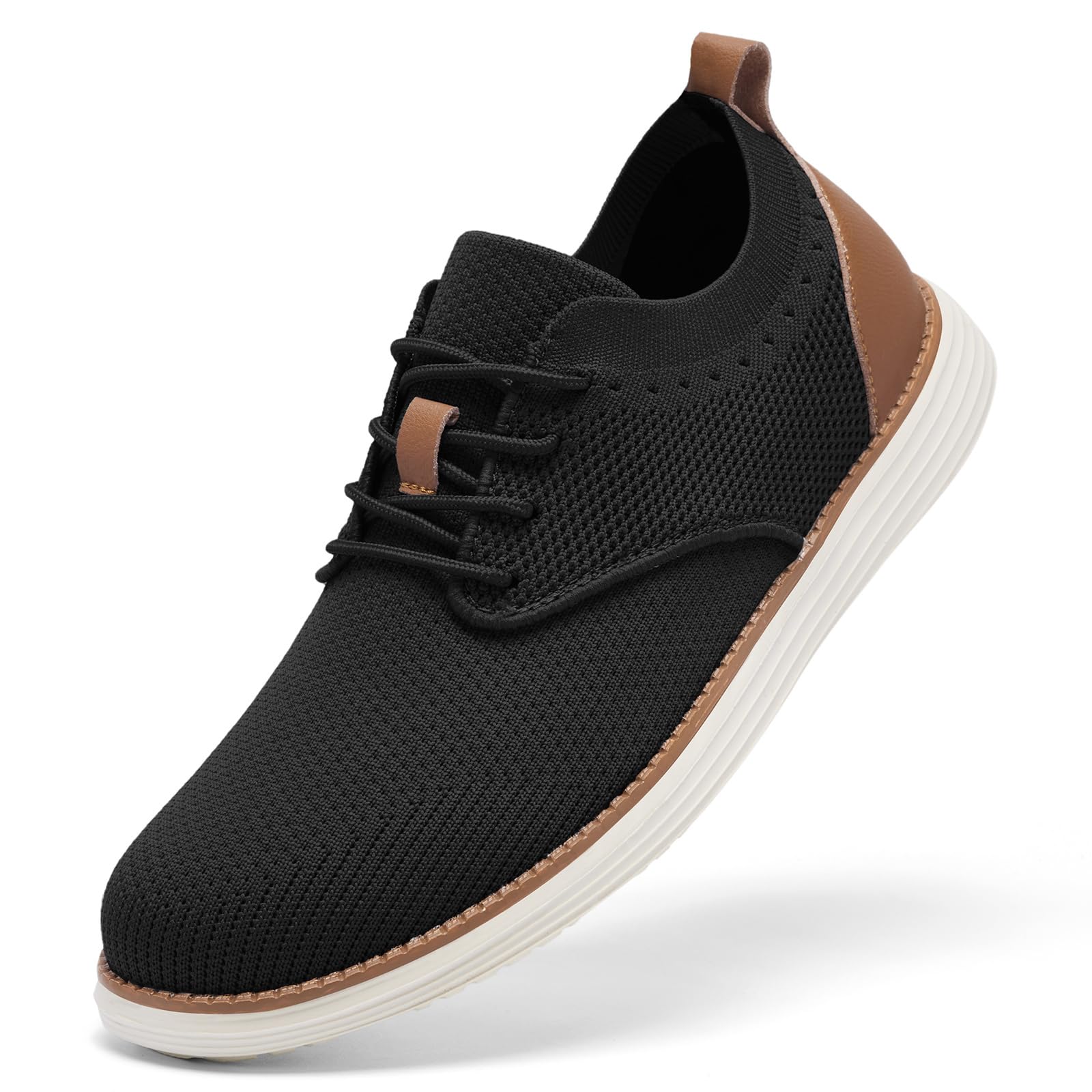 SHULOOK Herren Atmungsaktive Gestrickte Sneakers Leichte Oxfords Schuhe Sommer Casual Lace Up Dress Schuhe für Männer