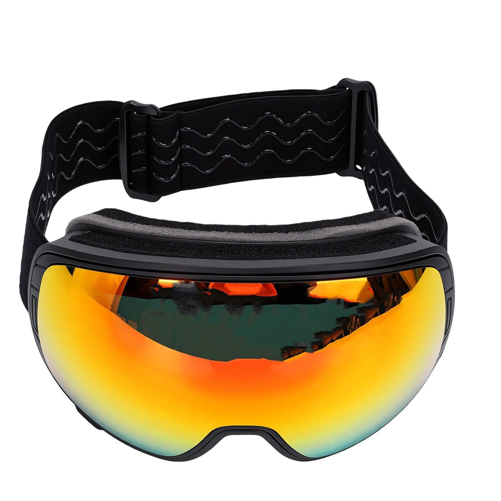 Lunettes de Ski Magnétiques, Masque de Snowboard Anti Buée for | Écran Coupe-vent Double Couche, Anti-rayures, Bande Silicone OTG Antiglisse