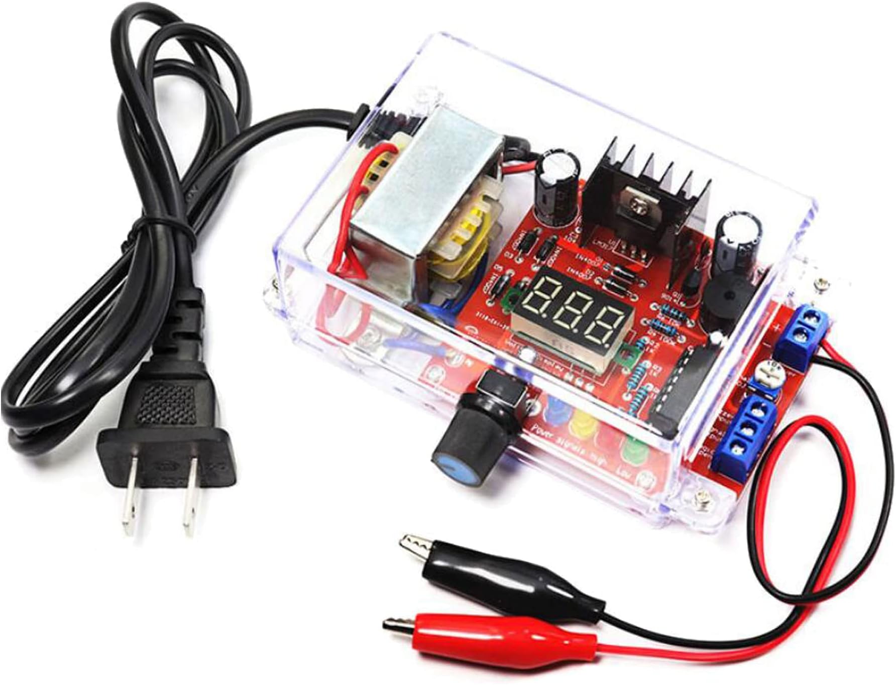 LM317 Power Supply Adjustable Voltage Regulator Kit AC-DC 110V to 1.25V-12V Output 5V 12V Voltmeter Electronic DIY Kits with Manual