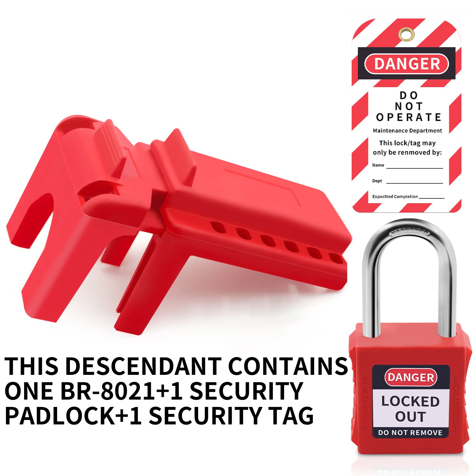 LOTO Equipment QWORK Ball Valve Lockout Kit - 10 Pack Adjustable Safety ...