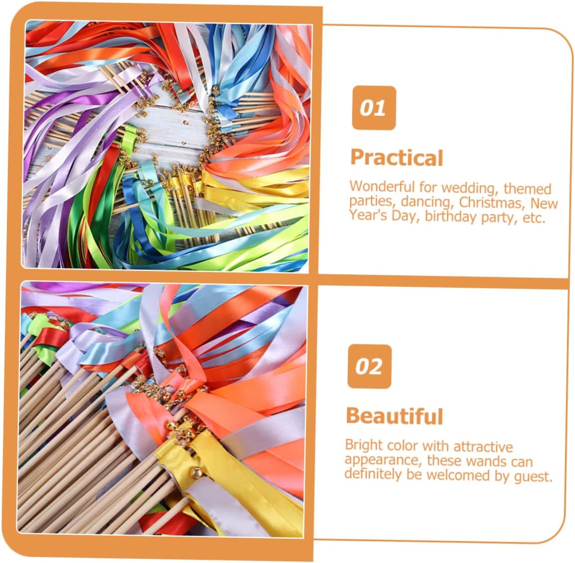 20pcs Fairy Wands Ribbons for Wedding Party Decorations Versatile Streamer Sticks for Celebrations Smooth Texture Lightweight and Ribbon Material for Home Decor