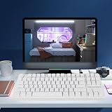 Bezprzewodowa Klawiatura do Gier, Klawiatura Mechaniczna z Niebieskim Podświetleniem RGB, 87 Klawiszy Klawiatura do Gier, 2.4G 3.0 5.0 Typ C Przewodowy do Laptopa PC