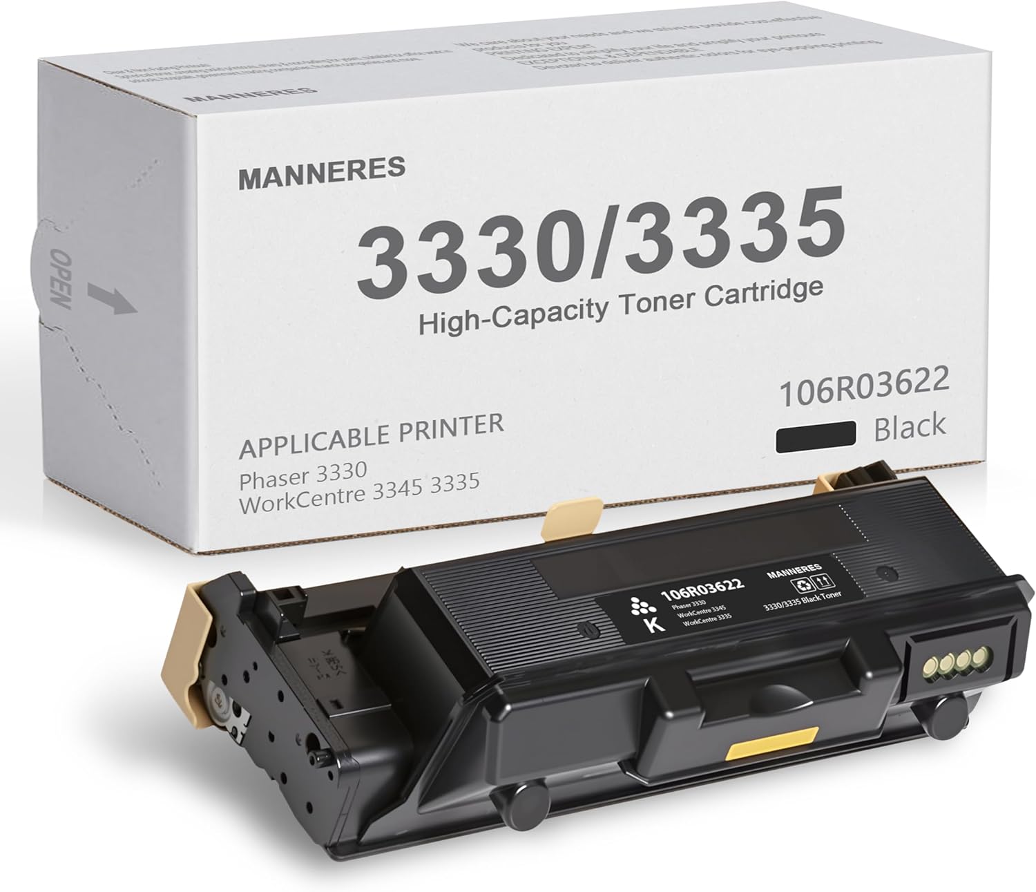 Phaser 3330 WorkCentre 3335 High Capacity Toner Cartridge (1-Pack, Black): 106R03622 Toner Cartridge Replacement for Xerox Phaser 3330 WorkCentre 3345 3335 Printer