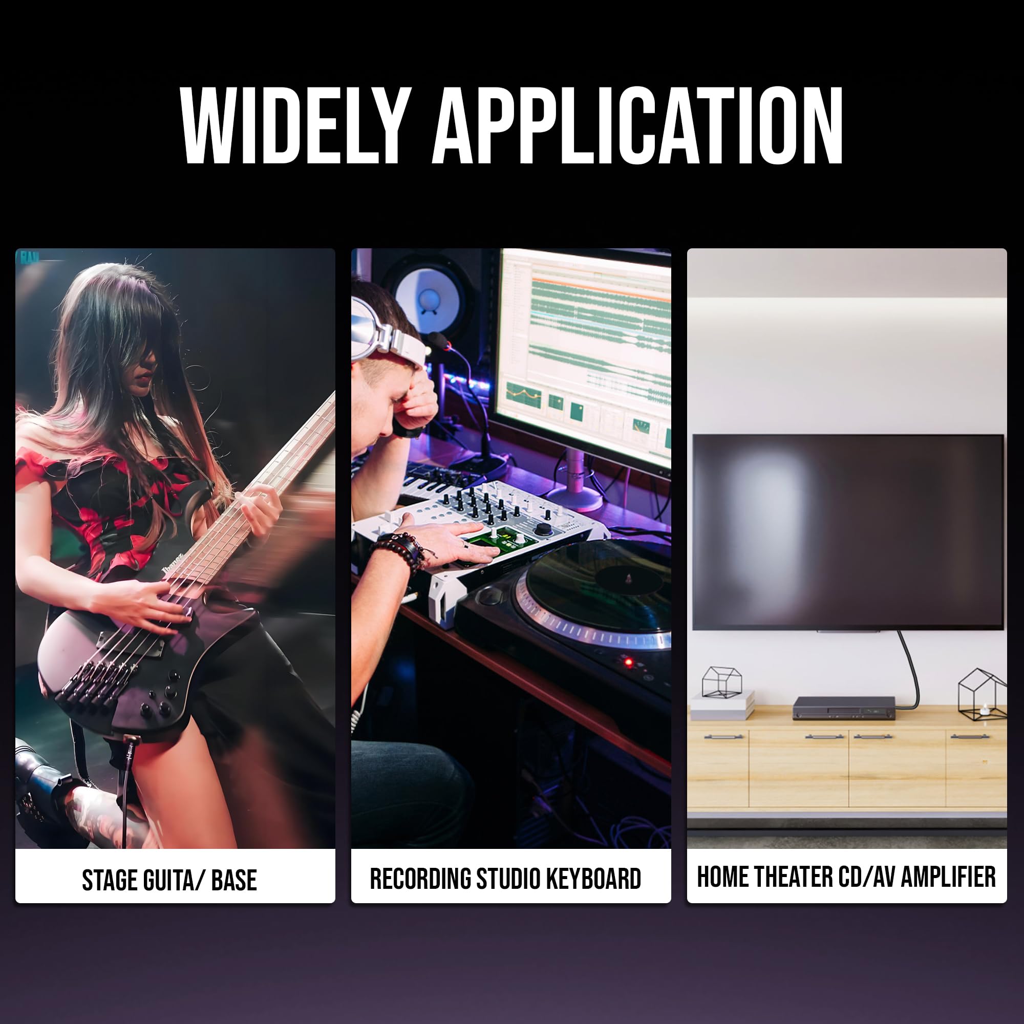 HiFind Bulk Patchkabel für Gitarren und Instrumente, geschirmt, OFC, Einzelleiter, unsymmetrisch, unlackiert, Monobass-AMP-Kabel, Tonabnehmer, Anschlusskabel für Heimwerker, Pedalboard, Bühnenstudio