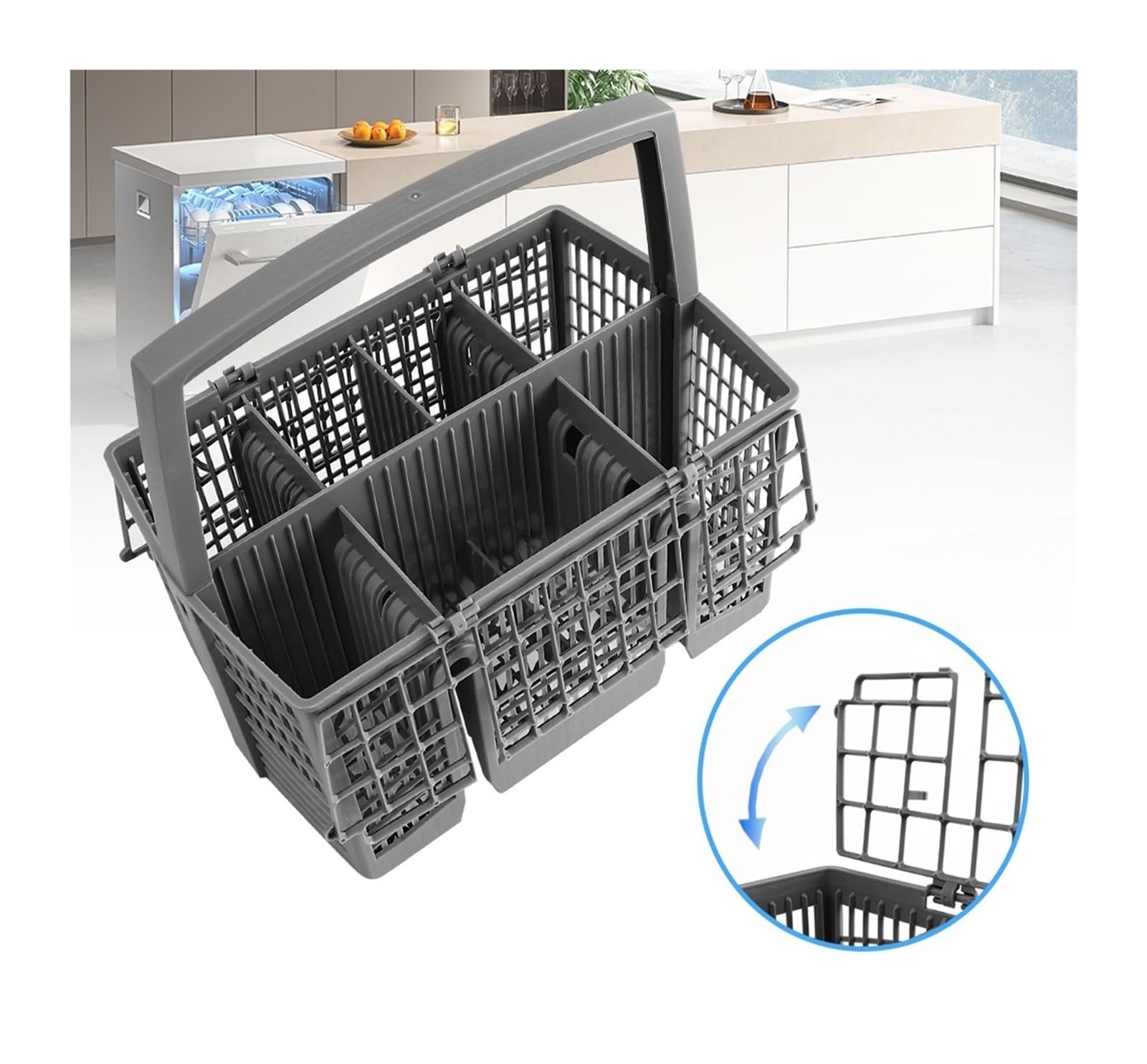 1 cesta for cubiertos for lavavajillas, soporte for almacenamiento de tenedores