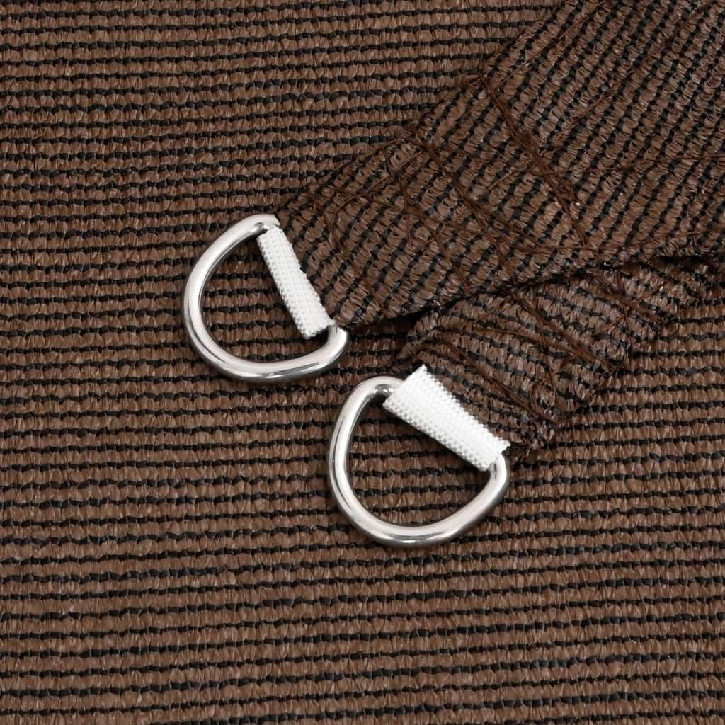 Close-up of the stainless steel D-rings on the corner of the shade sail.