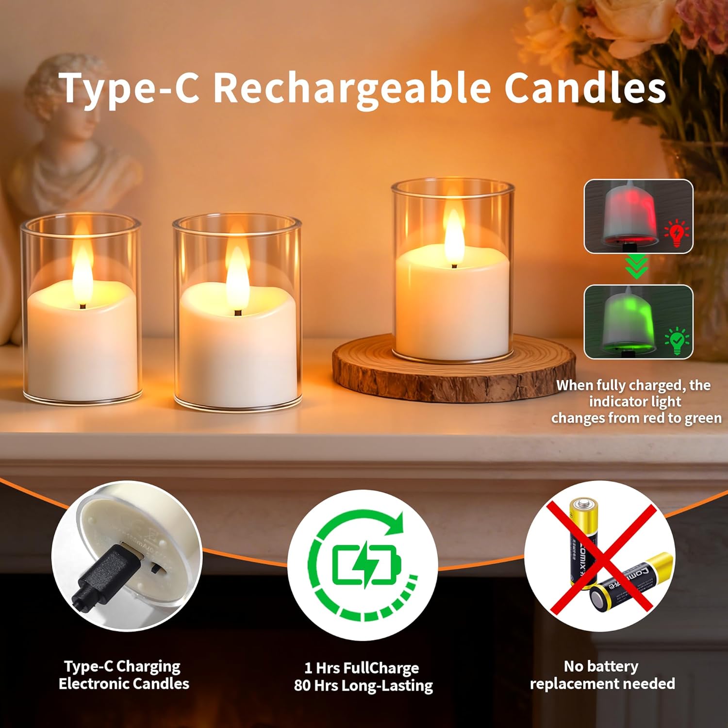 Rechargeable Flameless Candles with Timer Remote, 1.7"x2.6" Clear Acrylic LED Tea Lights Candles，Small Votive Electric LED Candles for Home Aniversary Wedding Holiday Decor(12 Pack)
