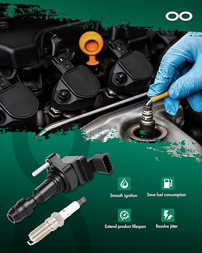 Miniatura 4 de SCITOO 4 bobinas de encendido con 4 bujías de iridio Chevy para GMC Pontiac para Saturn Malibu HHR Cobalt Equinox Terrain G6 2.4L 2.2L 2.0L C1552