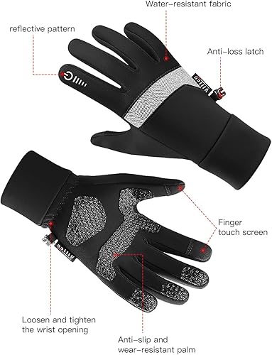 Miniatura 2 de Guantes de invierno, ligeros y cálidos, resistentes al viento, impermeables, antideslizantes, adecuados para ciclismo al aire libre, correr