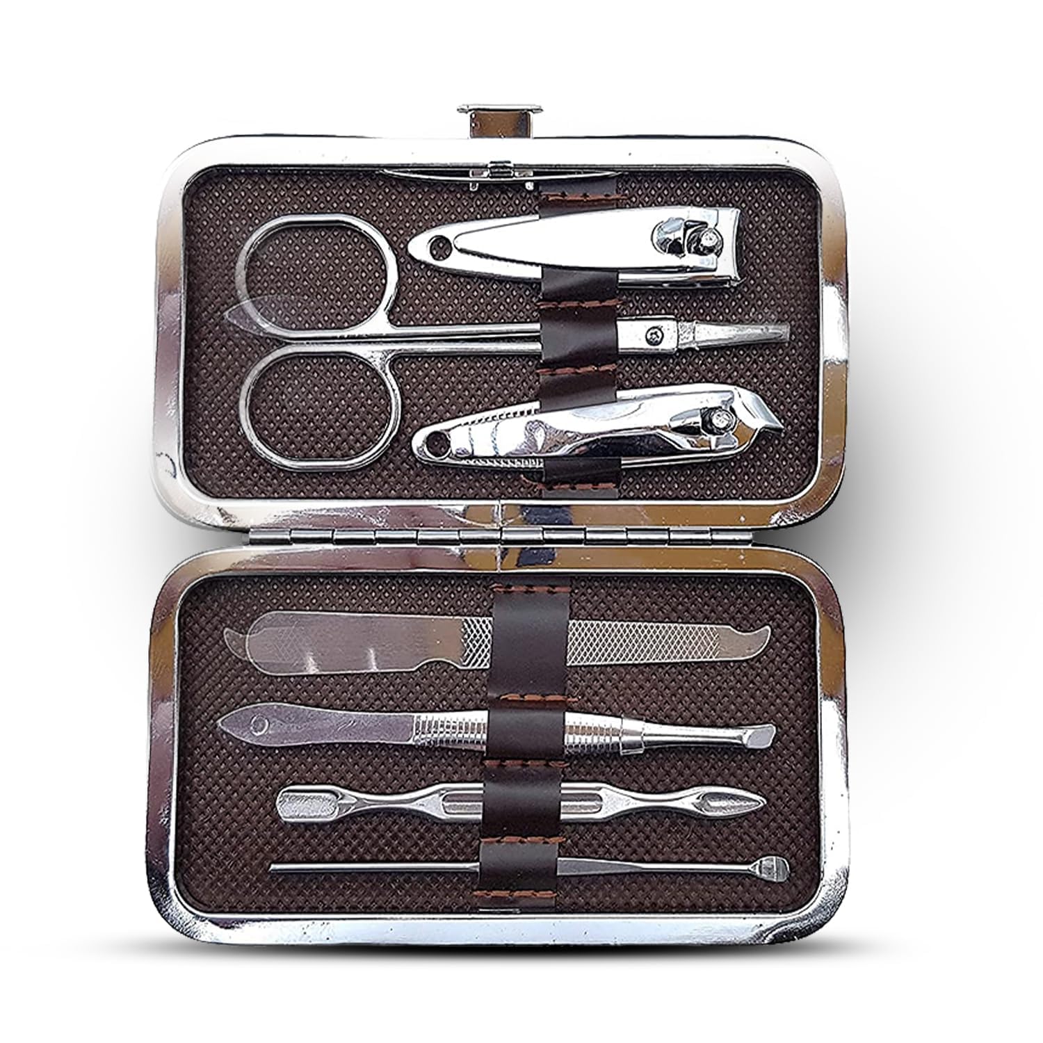 SNSD 7 Piece Stainless Steel Manicure Pedicure Grooming Kit with Travel Case, Nail Clippers, Scissors, Cuticle Tools, Professional Personal Care Set for Men Women-picture-26