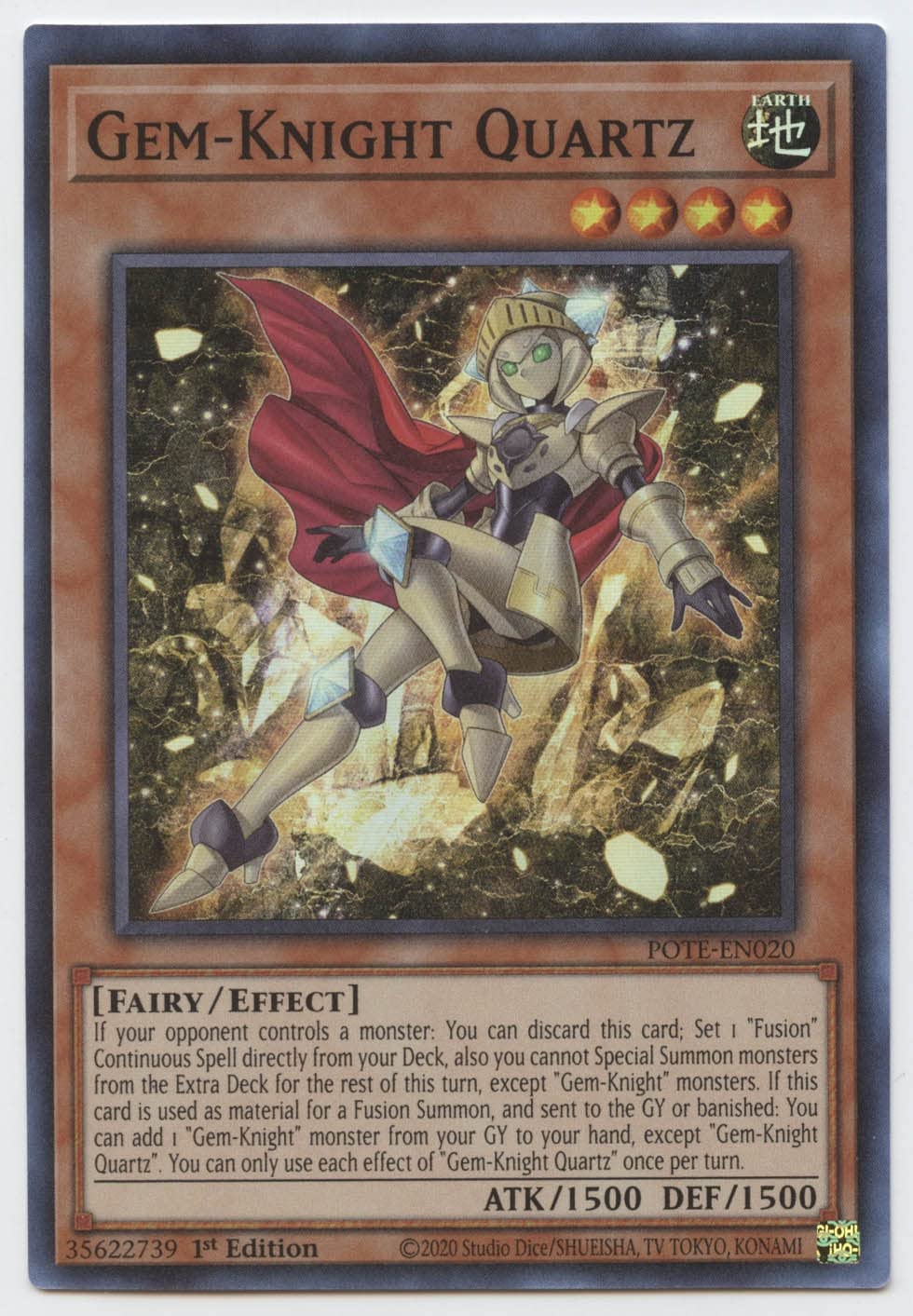 Amazon.com: Yu-Gi-Oh! Gem-Knight Quartz - POTE-EN020 - Super Rare