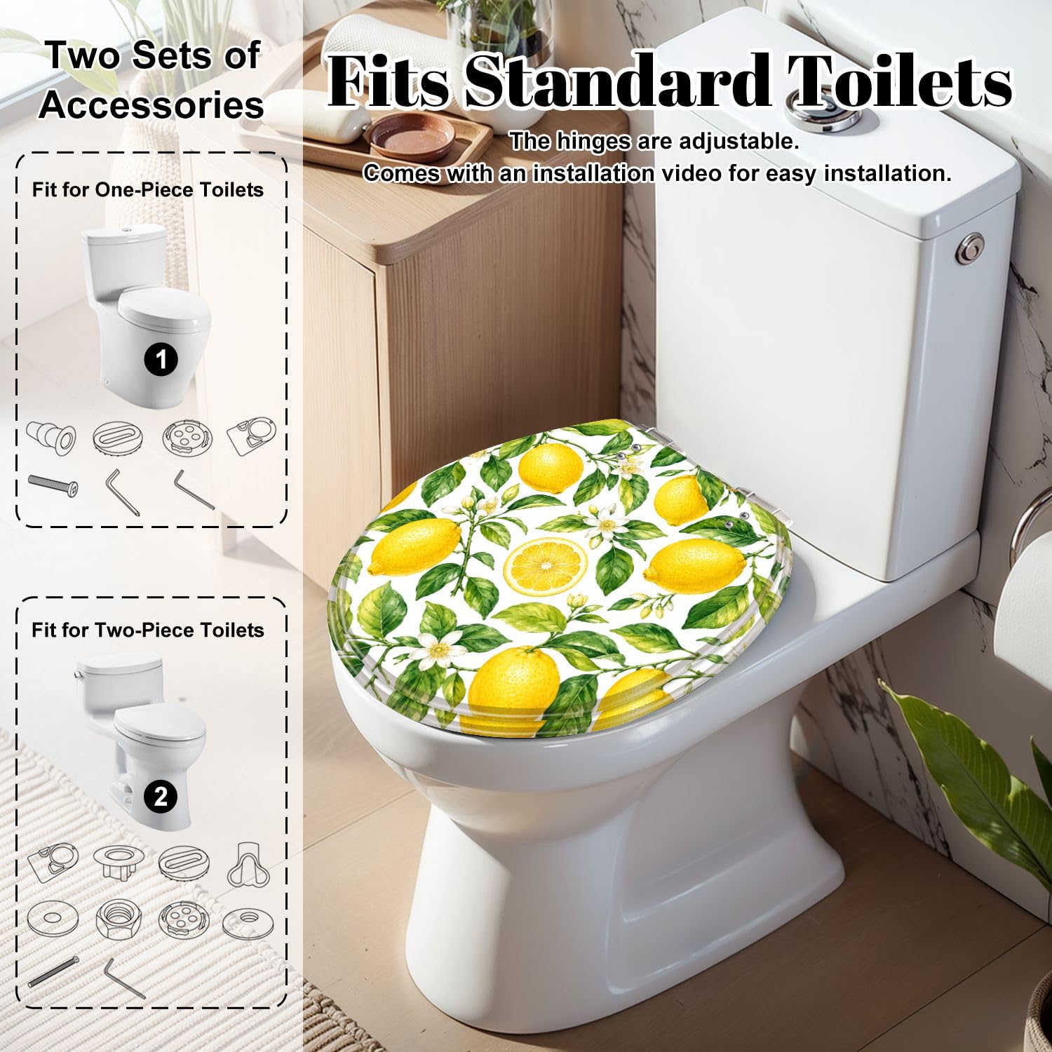 Sedile WC rotondo generico con chiusura ammortizzata per bagno