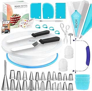 RFAQK 150 PCs Cake Decorating Kit for Beginners, Includes Video Course, ...