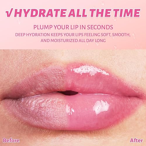 Miniatura 6 de UCANBE Aceite hidratante de brillo labial de 3 colores  Aceite de labios natural (transparentecanelacereza), lujoso brillo de labios mositurizante