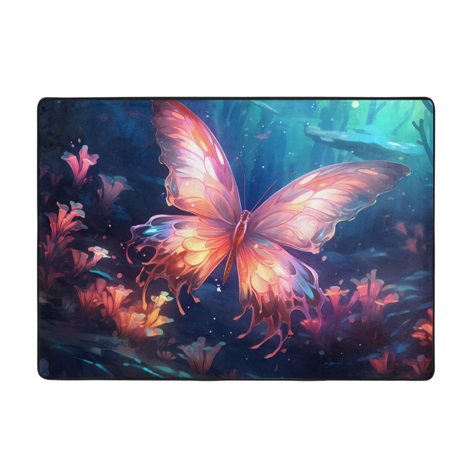 Tapis en flanelle papillon magique pour créer un salon cocooning
