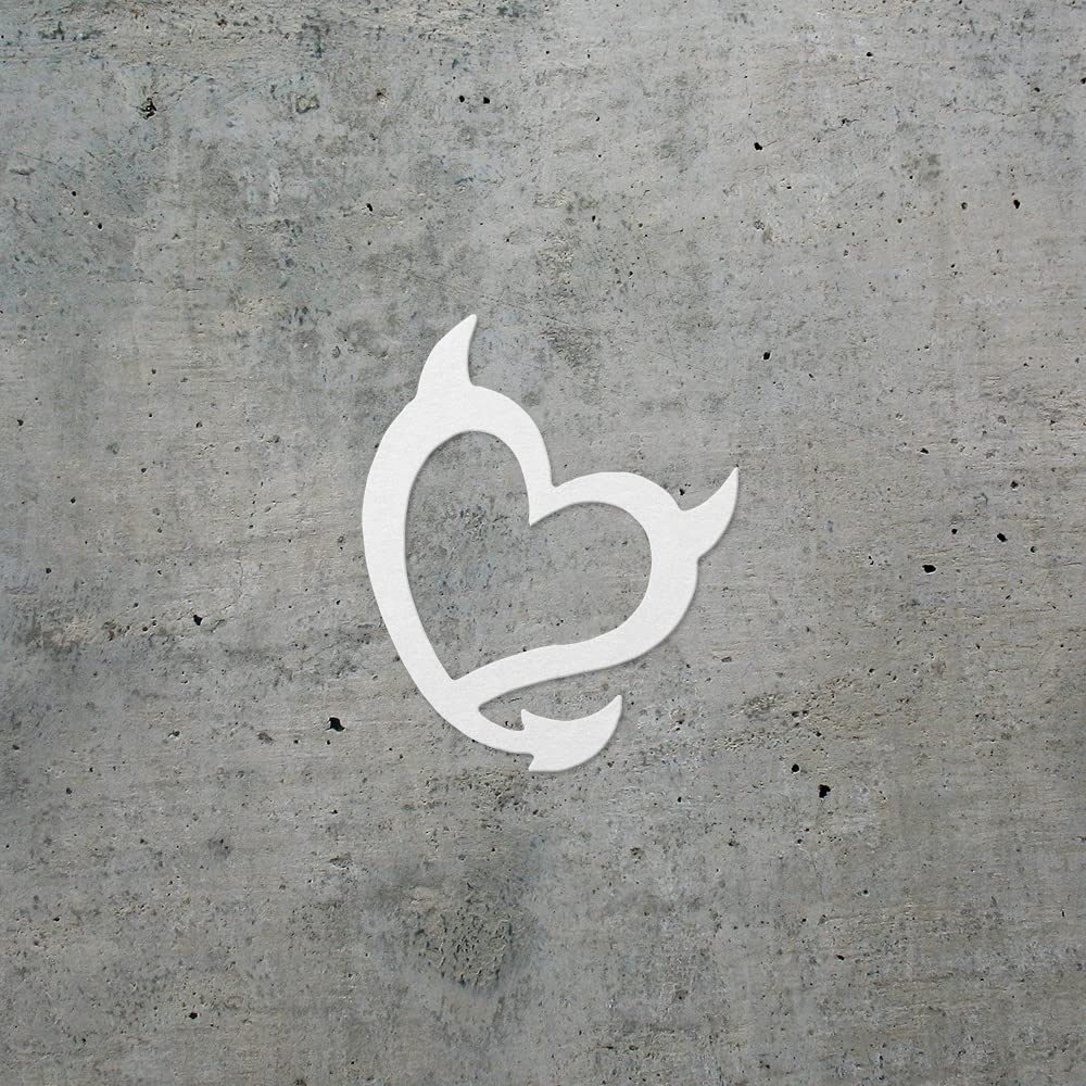 Amazon.com - Decal Stickers of Devil Heart Comic (White) (Set of 2