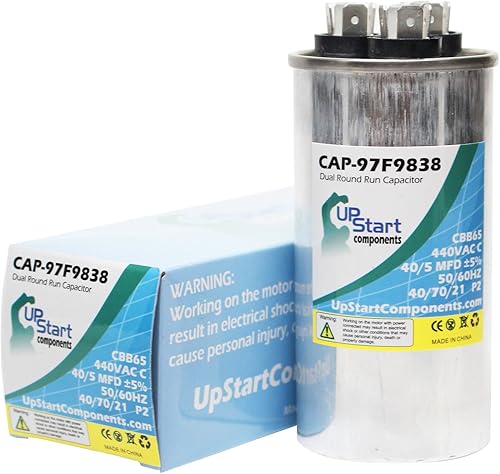 Paquete de 2 condensadores de 40/5 MFD de 440 voltios de doble carrera redonda de repuesto para Amana/Goodman CAP050400440RT - CAP-97F9838, marca