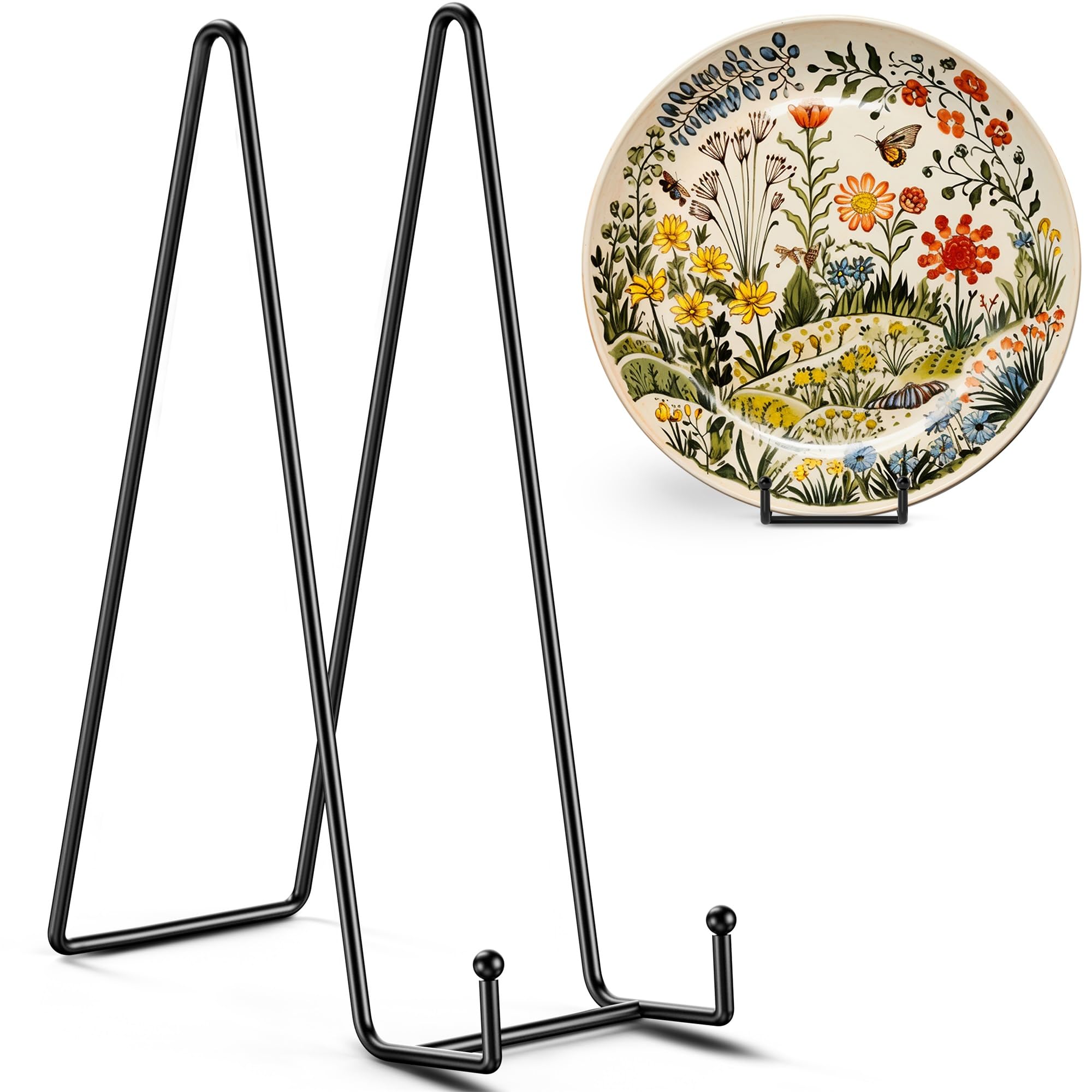 Photo 1 of TR-LIFE 4 Pack 12 Inch Large Plate Stands/holder for Display - Metal Picture Frame Holder Stand + Easels for Platter, Book, Plaque, Photo, Table top Art