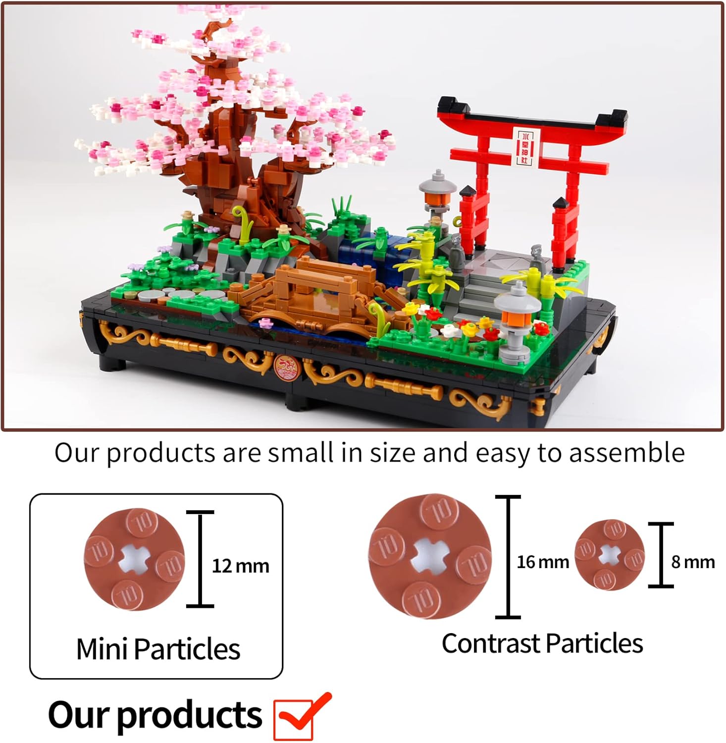 Cherry Blossom Meaningful Bonsai Tree Building Sets,Japanese Style Sakura Tree Mini Building Blocks(1286 PCS),Enjoy Your Own Beautiful Display Show, Present for Kids and Adults - Image 6