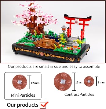 Cherry Blossom Meaningful Bonsai Tree Building Sets,Japanese Style Sakura Tree Mini Building Blocks(1286 PCS),Enjoy Your Own Beautiful Display Show, Present for Kids and Adults